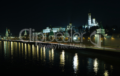 moscow kremlin at night