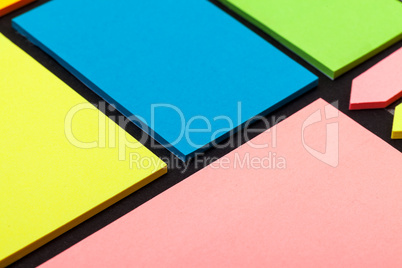 Set of multicolored paper sticky stickers