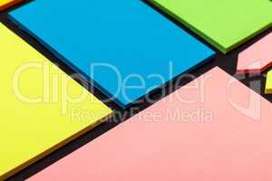 Set of multicolored paper sticky stickers