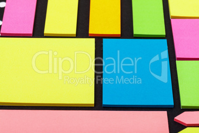 Set of multicolored paper sticky stickers