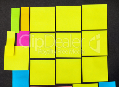 Set of multicolored paper sticky stickers