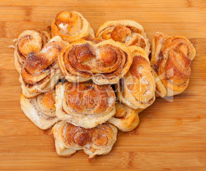 Fresh appetizing sweet rolls