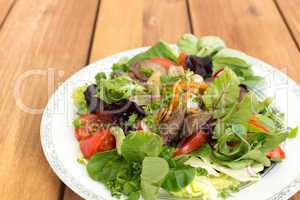 Fresh salad with liver