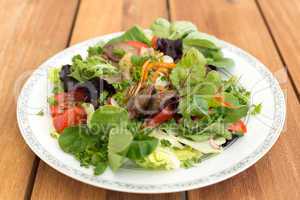 Mixed salad with liver