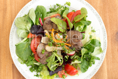 Gourmet salad with liver