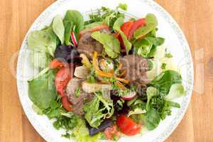 Gourmet salad with liver