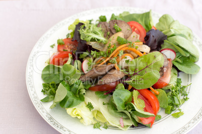 Delicious salad with liver