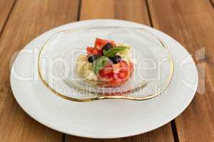 Delicious mozzarella, tomato tartar
