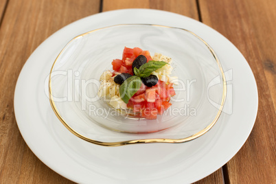 Mozzarella and tomatoes tartar
