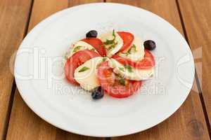 Delicious mozzarella, tomatoes salad