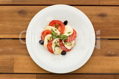 Tomatoes and mozzarella salad