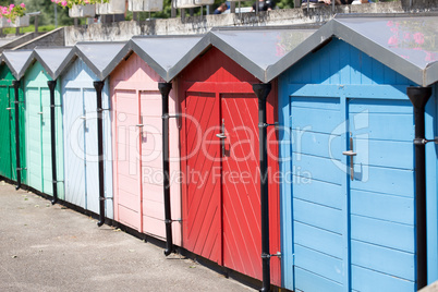 Colored beach huts