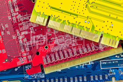 Close up of some computer microcircuit