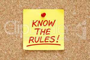 Know The Rules Sticky Note