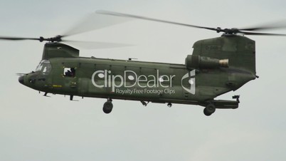 Chinook CH-47 Helicopter fly by Apache background 10958