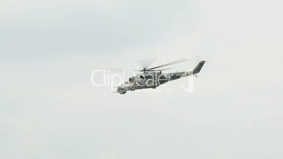 Mil-Mi 24 Hind Helicopter fly along 10962