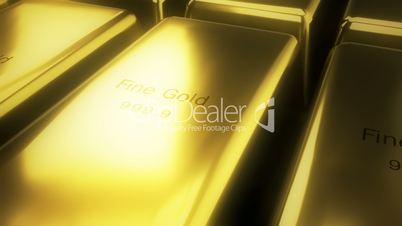 bars of gold in a secret room