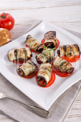baked eggplant with vegetables
