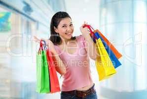 Asian shopping girl