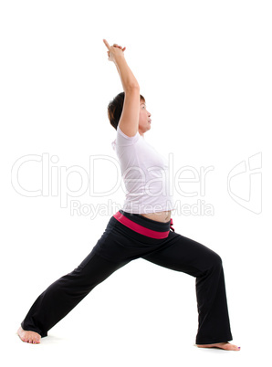 Asian mature woman doing yoga