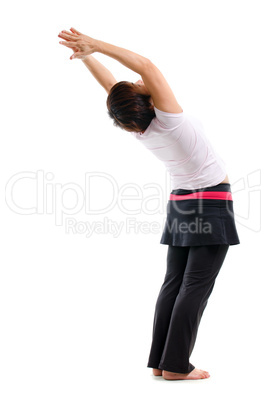 Asian senior woman doing yoga