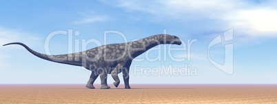 Argentinosaurus dinosaur in the desert - 3D render