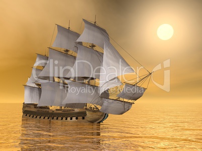 Old merchant ship - 3D Render