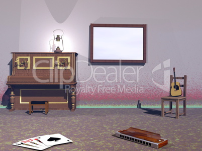 Musical room - 3D render