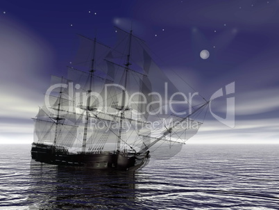 Old merchant ship - 3D Render