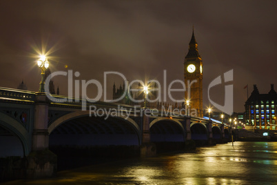 westminster bridgr and big ben tower in london