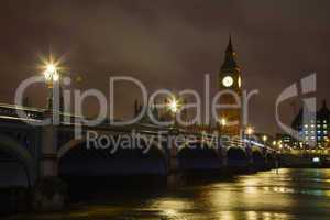westminster bridgr and big ben tower in london