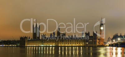 parliament building with big ben panorama in london