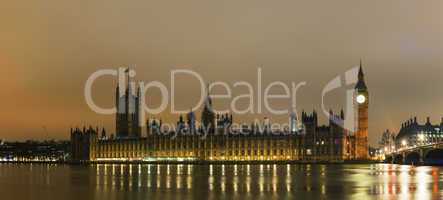 parliament building with big ben panorama in london