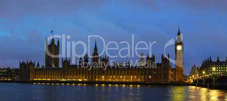 parliament building with big ben panorama in london