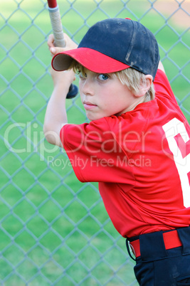 Little league baseball boy portrait