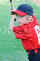Little league baseball boy portrait