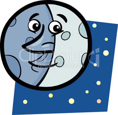 funny moon cartoon illustration