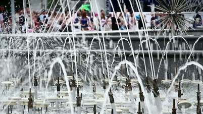 fountain and people