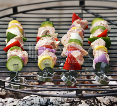 Ham Kabobs On The Grill