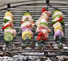 Ham Kabobs On The Grill