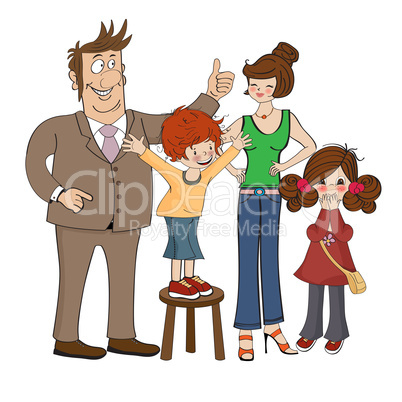 happy family isolated on white background