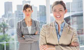 Two smiling businesswomen