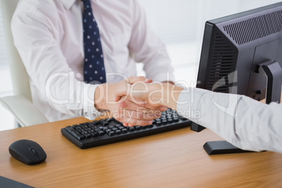 Businessman shaking hands with a co worker