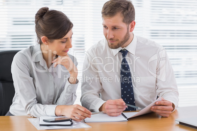 Business people working on documents