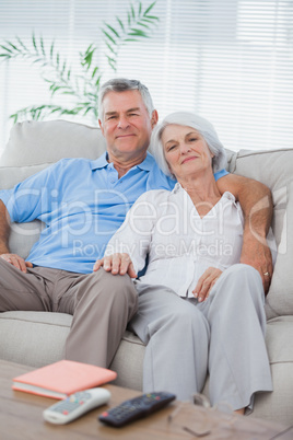 Couple relaxing on a couch