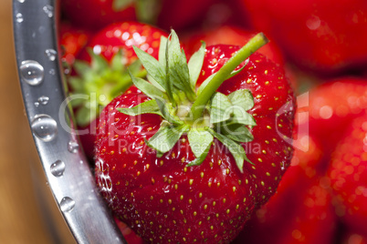 Makroaufnahme einer frischen Erdbeere