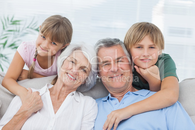 Grandchildren with their grandparents