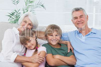 Portrait of grandparents with their grandchildren