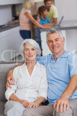 Portrait of a couple sitting on couch