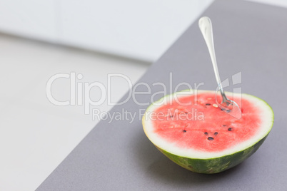 Watermelon with a spoon